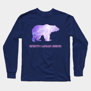 Earth Galaxy Mama Bear Lighting Bolt Cool Gift Long Sleeve T-Shirt